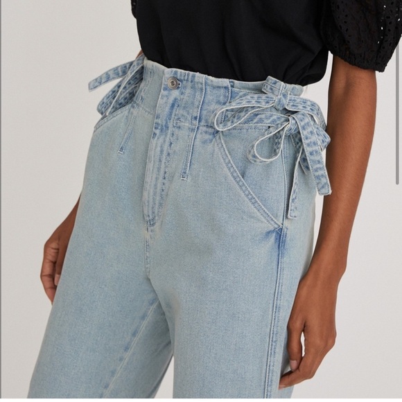 NWT- SOMETHING NAVY Sydney Side Tie Washed Indigo Jeans - Picture 4 of 15